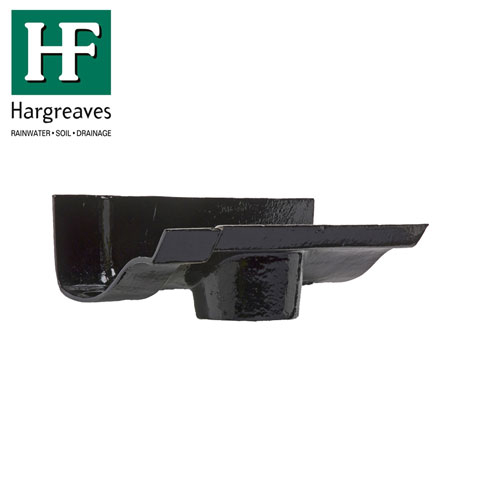 Cast Iron OG Guttering Running 115x65mm Outlet - Black Finish