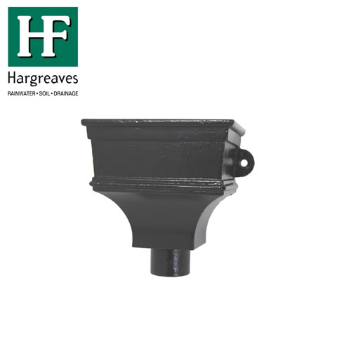 Cast Iron Hopper Head H169 65mm Outlet 300mm x 197mm x 222mm - Black