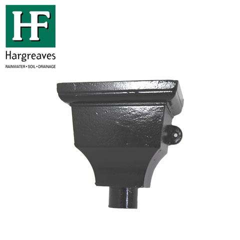 Cast Iron Hopper Head H55 65mm Outlet 305mm x 197mm x 255mm - Black