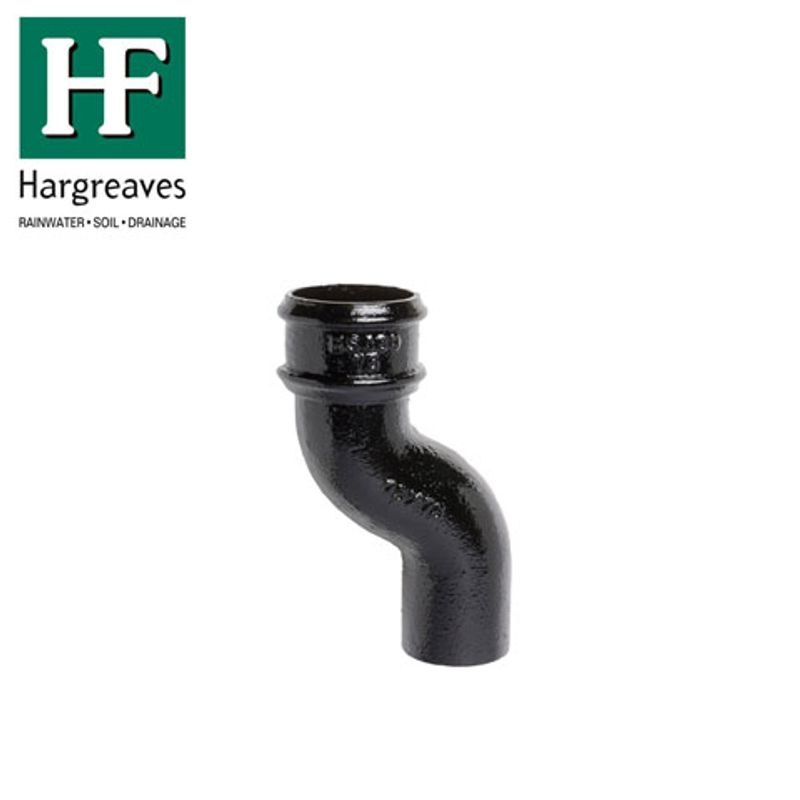 Cast Iron Round Downpipe 75mm Offset Bend 75mm - Black Finish ...