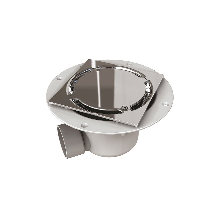 Harmer ABS Horizontal Shower Drain with Mirror Cap 150 x 150mm - Tiled Floor
