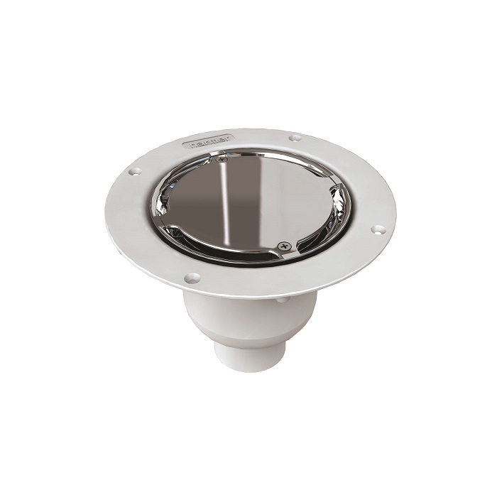 Harmer ABS Vertical Shower Drain with Mirror Finish Cap - Sheet Flooring