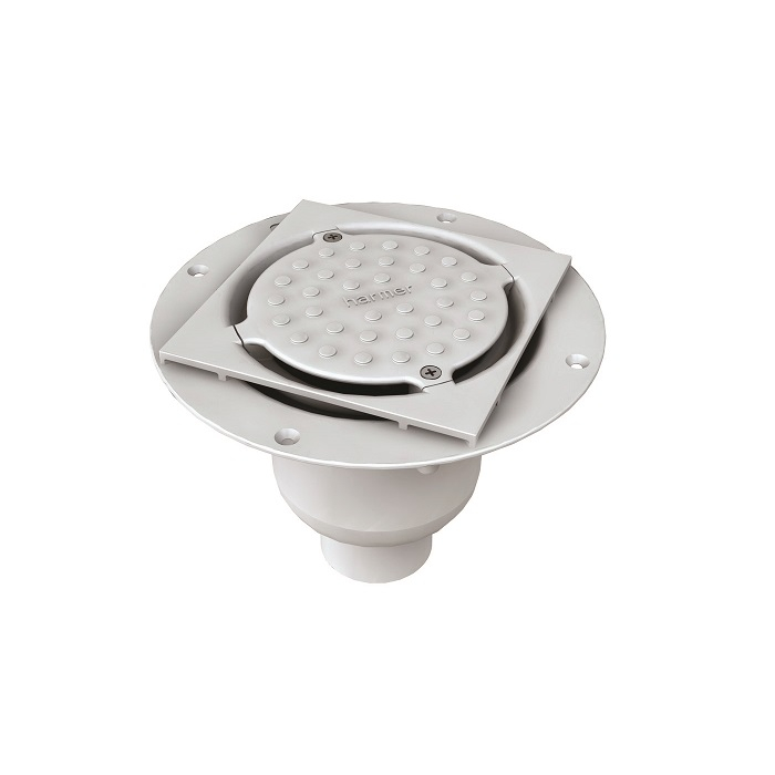 Harmer ABS Vertical Shower Drain Pebble Cap 200mm x 200mm - Tiled Floor