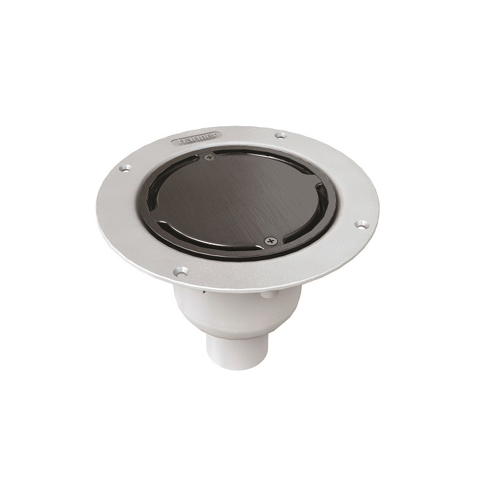 Harmer Aluminium Vertical Drain Stainless Steel Clamp & Plain Cap - Sheet Floor