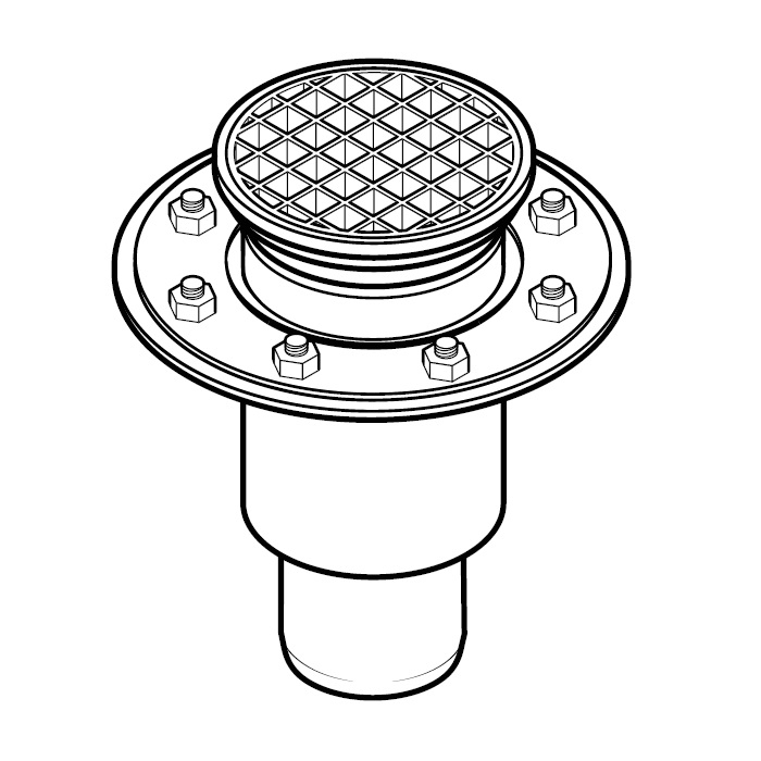 Stainless Steel Vertical Adjustable Drain 160mm Circular Grate - Harmer