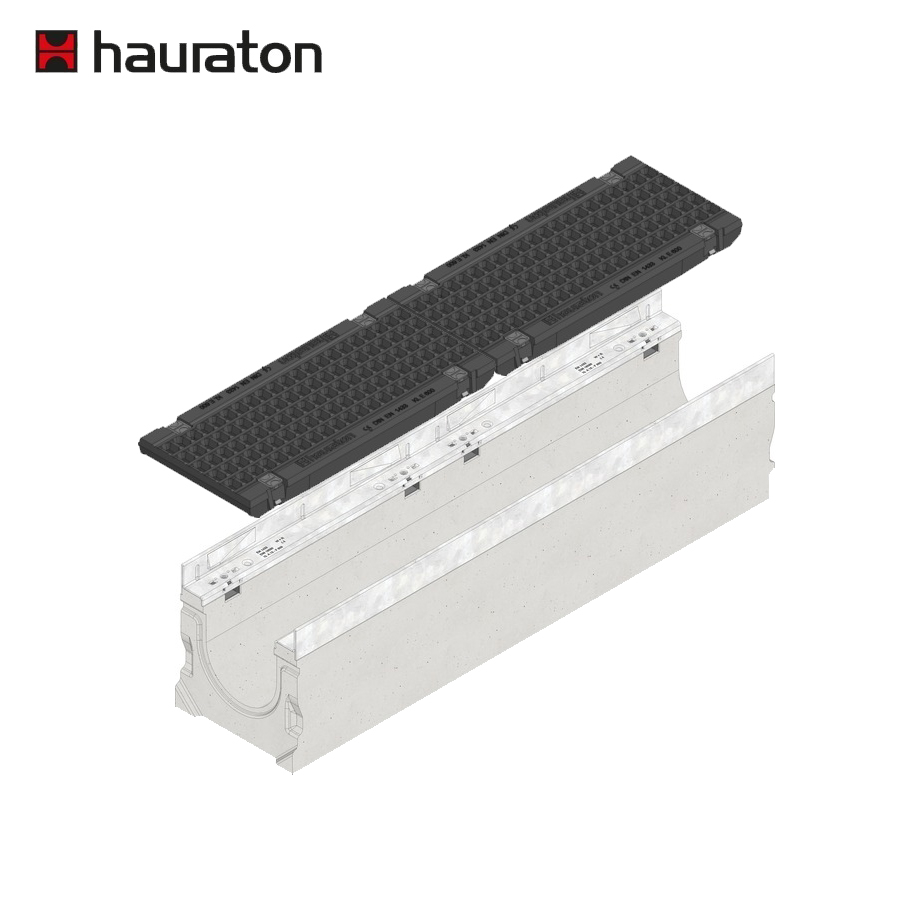 Hauraton Faserfix SUPER 150 Channel & E600 Bolted Ductile Iron Gugi Mesh Grating - 1000mm