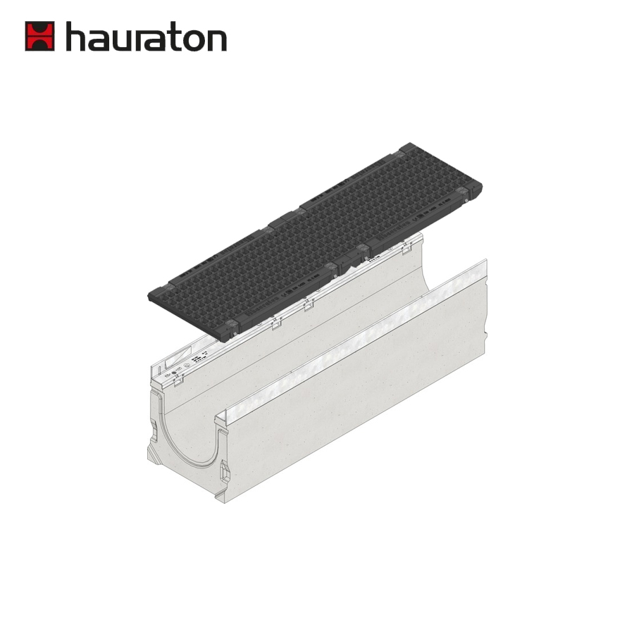 Hauraton Faserfix SUPER 200 Channel & E600 Bolted Ductile Iron Gugi Mesh Grating - 1000mm
