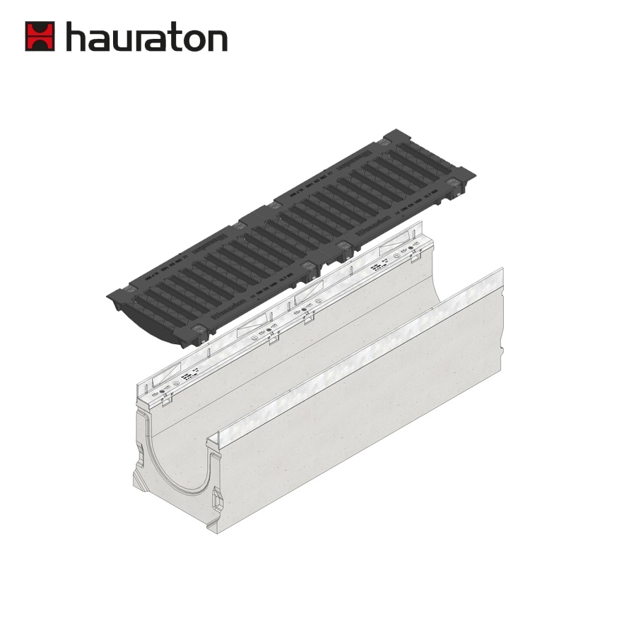 Hauraton Faserfix SUPER 200 F900 Channel & F900 Bolted Ductile Iron Slotted Grating - 1000mm