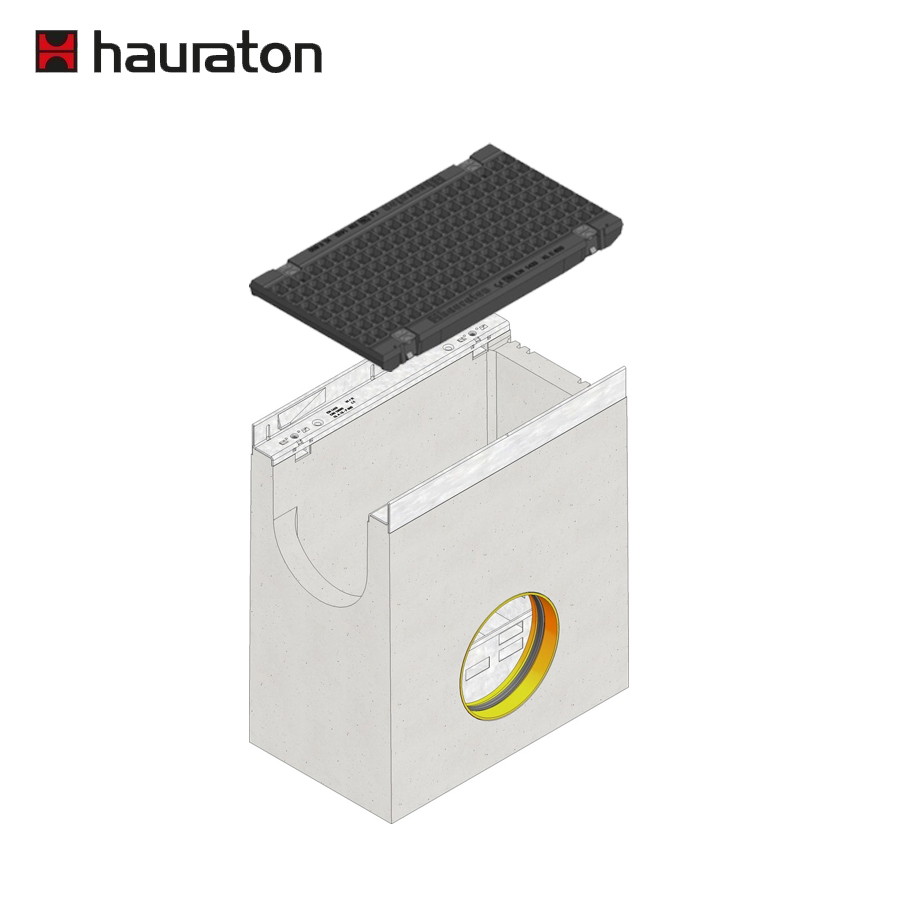 Hauraton Faserfix SUPER 200 Sump Unit & E600 Bolted Ductile Iron Gugi Mesh Grating