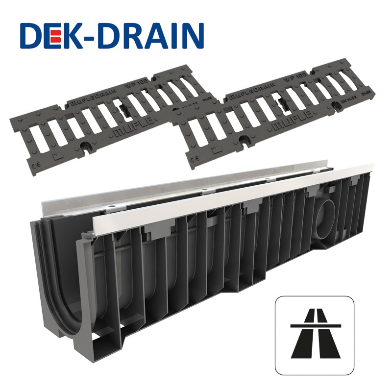 Heavy Duty Channel Drain with Iron Grating 1000 x 158 x 161mm - D400