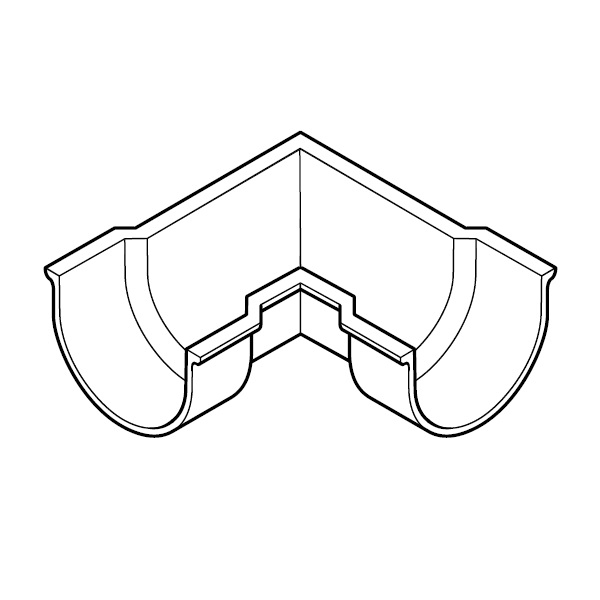 Cast Aluminium Beaded Deep Run 90dg Angle 113mm x 75mm  - Textured Black