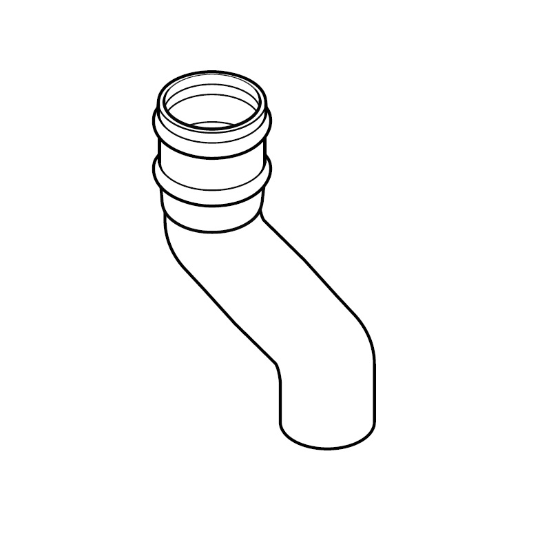 Aluminium Guttering Round Downpipe 457mm Offset Bend 75mm  - Black