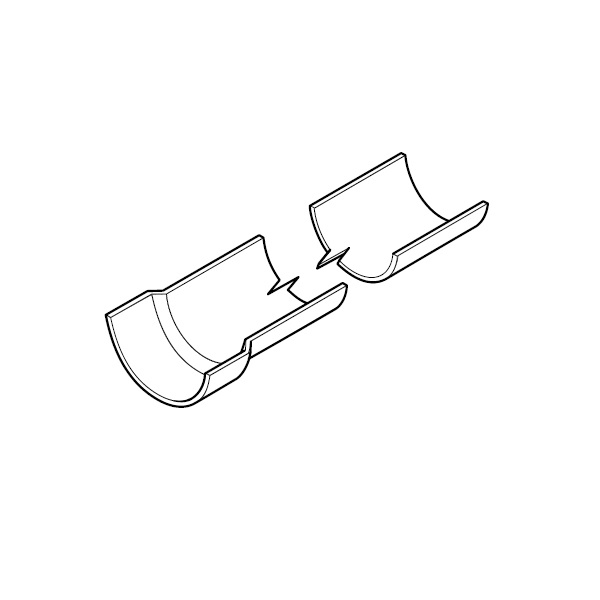 Cast Aluminium Guttering Half Round 100mm x 1.83m - Sapphire Blue