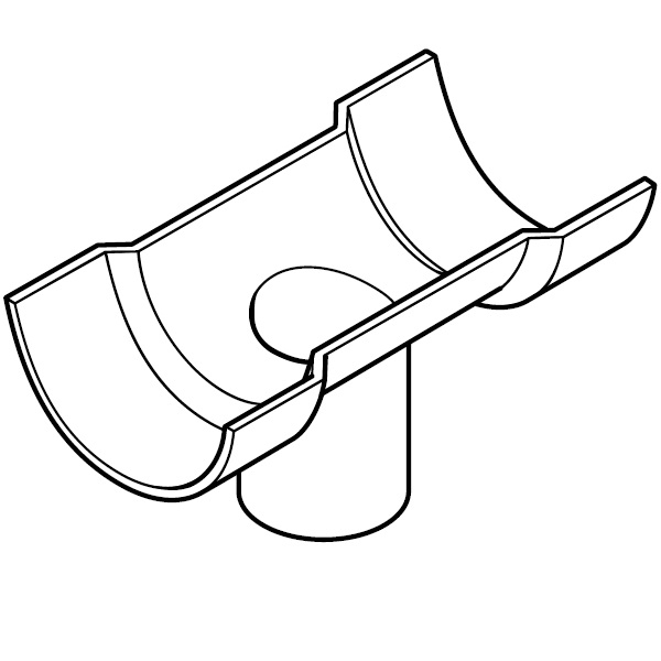 Cast Aluminium Guttering Half Round 63mm Outlet 100mm - Anthracite