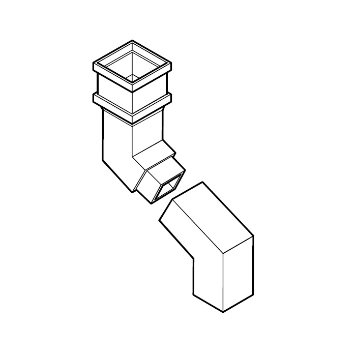 Cast Aluminium Rectangular 112.5dg 100mm x 75mm Offset - Textured Black