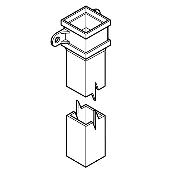 Cast Aluminium Rectangular Downpipe 100mm x 75mm x 2m - Textured Black 