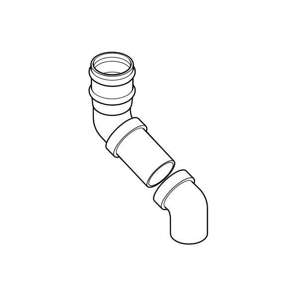 Aluminium Guttering Round Downpipe 228mm Offset Bend 75mm - Txt Black