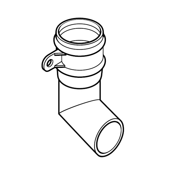 Aluminium Guttering Round Downpipe Shoe with Ears 63mm - Anthracite