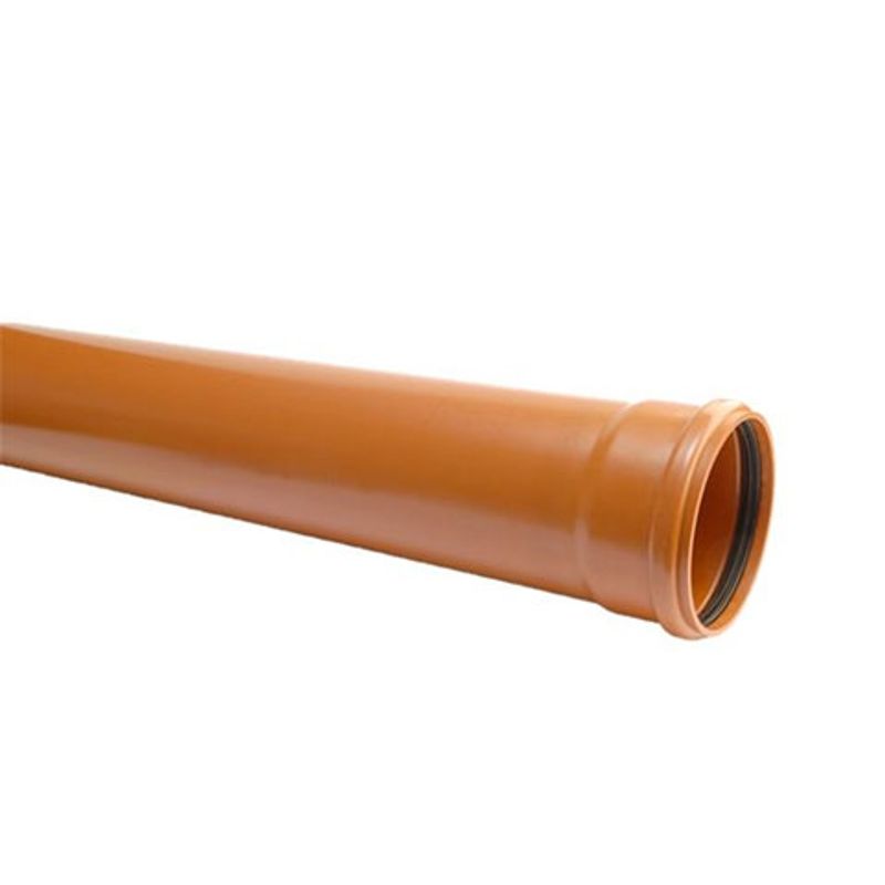 Hunter 110mm Underground Drain Socket End Pipe 6m Terracotta