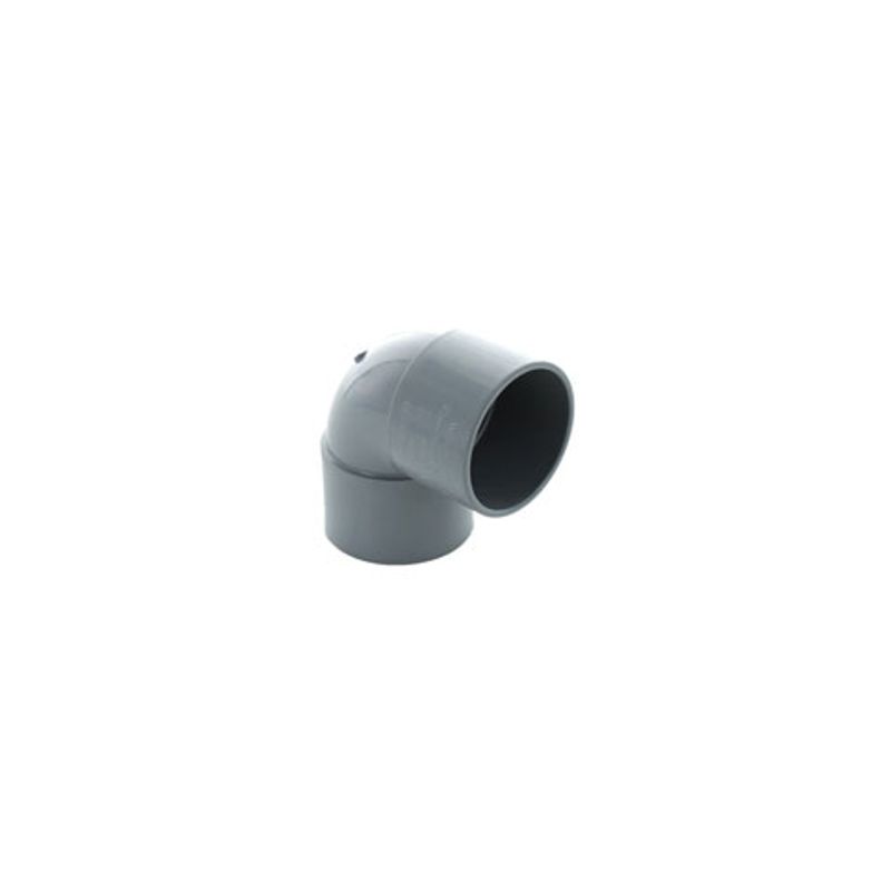 Hunter 50mm Solvent Plastic Waste Pipe 90dg Boss Adaptor Grey