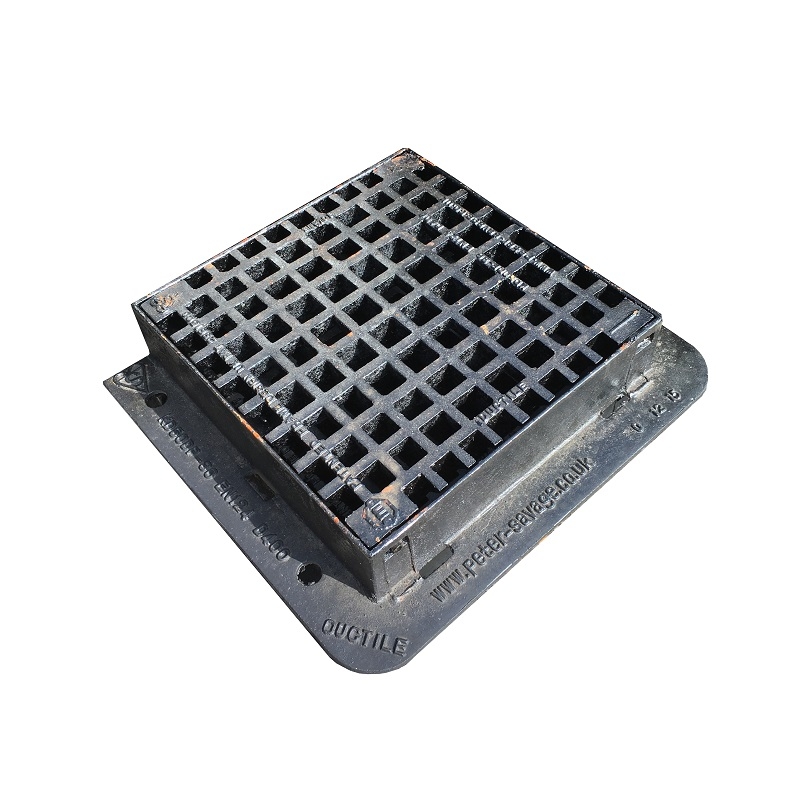 EJ Cast Iron Hinged Pedestrian Gully Grating & Frame D400 - 420mm x 420mm