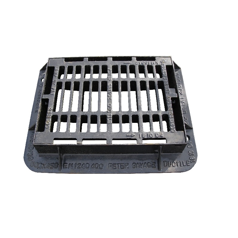 EJ Cast Iron Straight Bar Hinged Retromax Gully Grating 600 x 450mm - D400