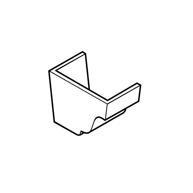 Cast Aluminium Gutter Moulded External LH Stopend 125 x 100mm - Black