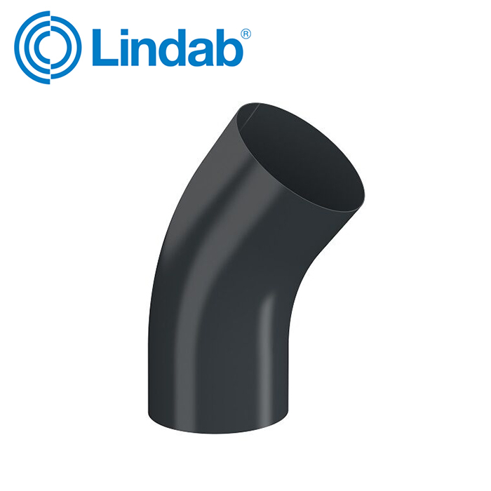 Lindab 87mm Conical Pipe Bend 45 Degree - Anthracite Grey