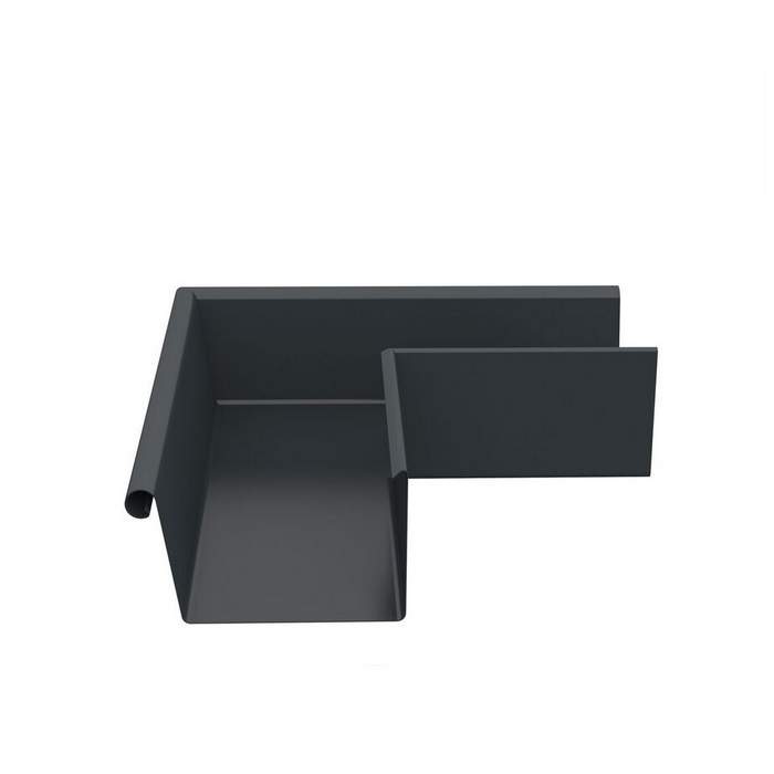 Lindab Anthracite Grey 140Mm Rectangular 90Dg External Gutter Corner - Galvanised Steel