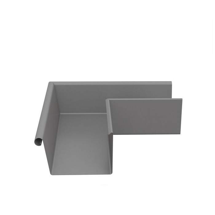 Lindab Anthracite Metallic 140Mm Rectangular 90Dg External Gutter Corner - Galvanised Steel