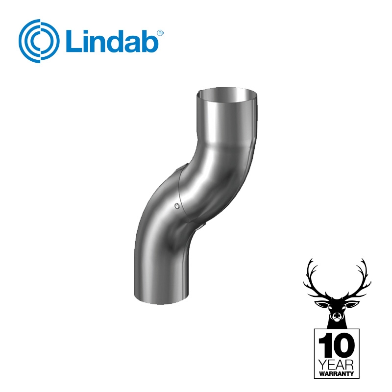 Galvanised Steel Gutter Downpipe Offset Bend 100mm - Lindab Magestic