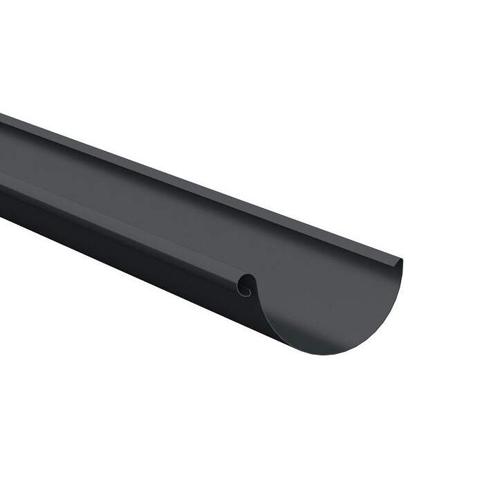 Lindab Anthracite Grey 150Mm Half Round 3M Gutter - Galvanised Steel