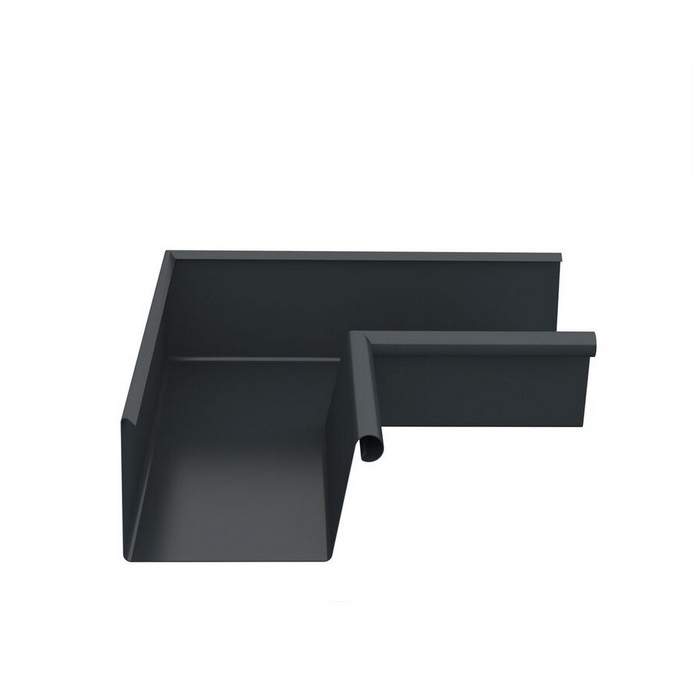 Lindab Anthracite Grey 140Mm Rectangular 90Dg Internal Gutter Corner - Galvanised Steel