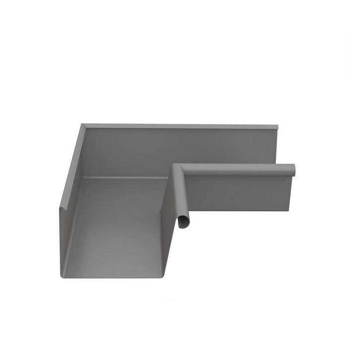 Lindab Anthracite Metallic 140Mm Rectangular 90Dg Internal Gutter Corner - Galvanised Steel