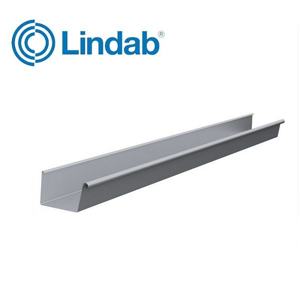 Product image for Lindab Magestic 140mm Rectangular Galvanised Steel Gutter -3m