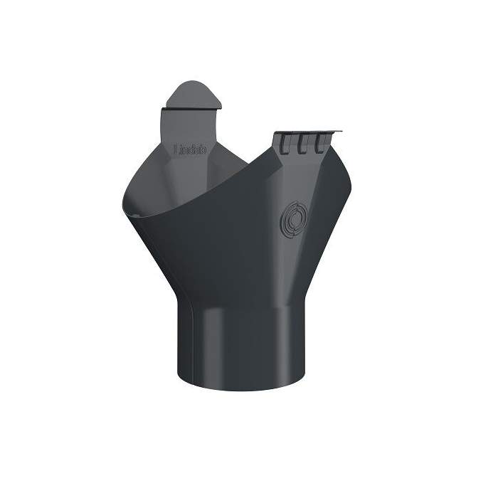Lindab Anthracite Grey 125Mm X 87Mm Half Round Gutter Outlet - Galvanised Steel