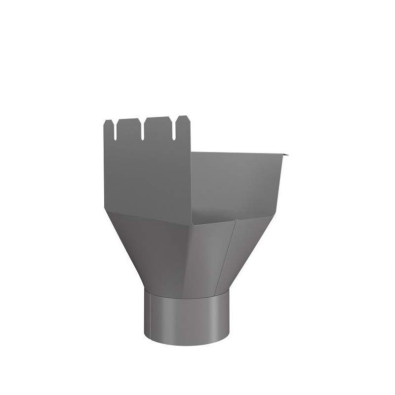 Lindab Anthracite Metallic 140Mm-100Mm Rectangular Gutter Outlet - Galvanised Steel