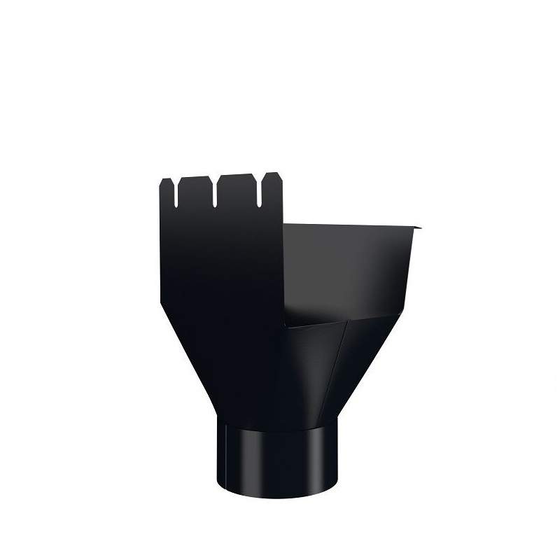 Lindab Black 140Mm-87Mm Rectangular Gutter Outlet - Galvanised Steel