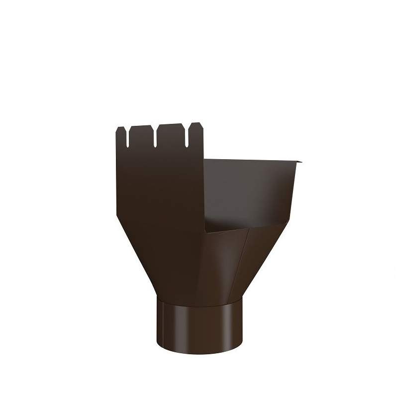Lindab Brown 140Mm-100Mm Rectangular Gutter Outlet - Galvanised Steel