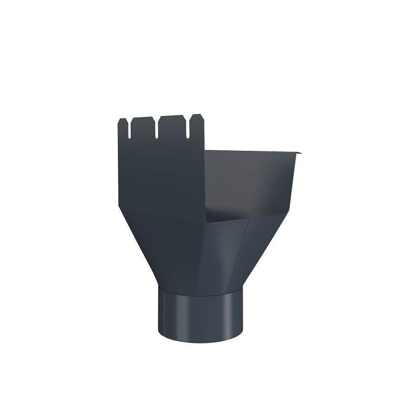 Lindab Dark Grey 140Mm-100Mm Rectangular Gutter Outlet - Galvanised Steel