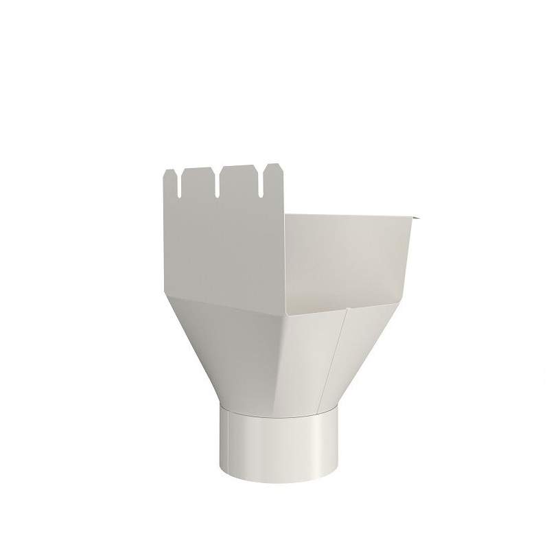 Lindab Antique White 140Mm-87Mm Rectangular Gutter Outlet - Galvanised Steel