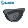 Lindab 125mm Half Round Steel Self Sealing Stop End - Anthracite Grey