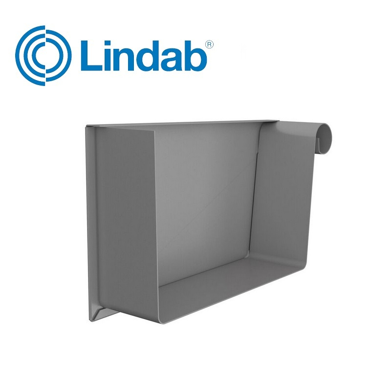 Lindab Rectangular Right Handed Stop End 136mm Painted Anthracite