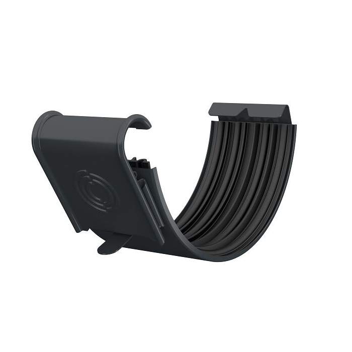 Lindab Anthracite Grey 125Mm Half Round Gutter Joint - Galvanised Steel