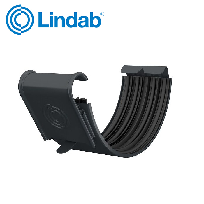 Lindab 125mm Half Round Gutter Joint – Anthracite Grey