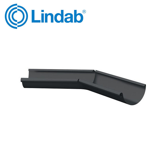 Lindab Int. 135 Degree Half Round Gutter Angle 150mm – Anthracite Grey