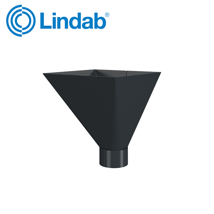 Lindab 100mm Large Water Hopper – Anthracite Grey