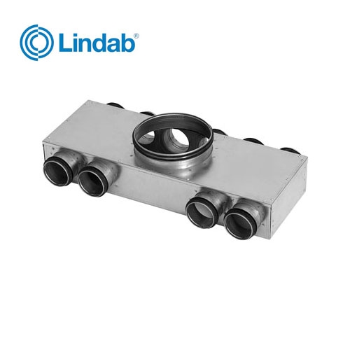 Ventilation Manifold 125mm x 63mm with 6 Ports - Lindab Indomo MCU