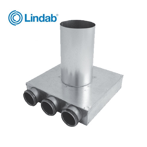 Ventilation Plenum Box 100mm x 63mm with 1 Port - Lindab Indomo PLVCU