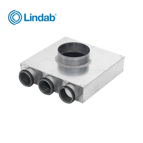 Ventilation Plenum Box 125mm x 63mm with 2 Ports - Lindab Indomo PVCU
